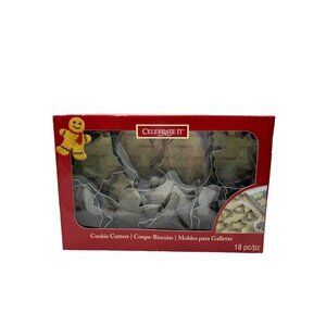 Celebrate It Set of 18‎ Christmas Cookie Cutters Holiday Baking NIB